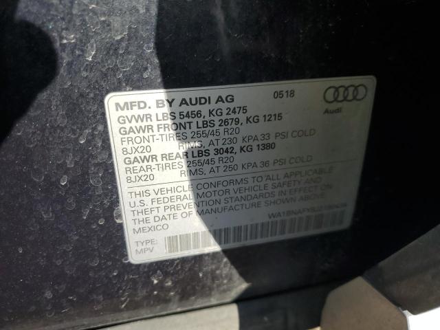 AUDI Q5 2018 VIN WA1BNAFY8J2190434