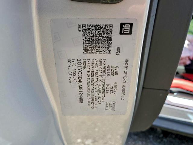 CHEVROLET CORVETTE 2021 VIN 1G1YC3D40M5124408