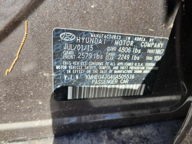 HYUNDAI AZERA 2016 VIN KMHFG4JG4GA505516