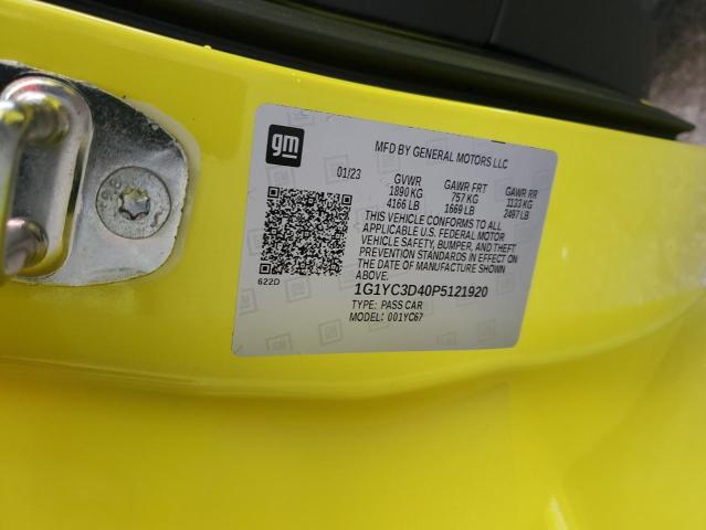 CHEVROLET CORVETTE 2023 VIN 1G1YC3D40P5121920