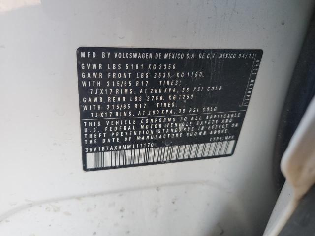 VOLKSWAGEN TIGUAN 2021 VIN 3VV1B7AX9MM111170