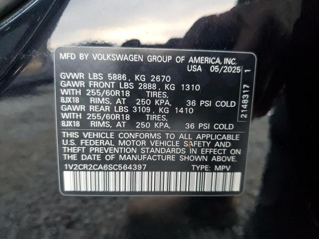 VOLKSWAGEN ATLAS PEAK 2025 VIN 1V2CR2CA6SC564397