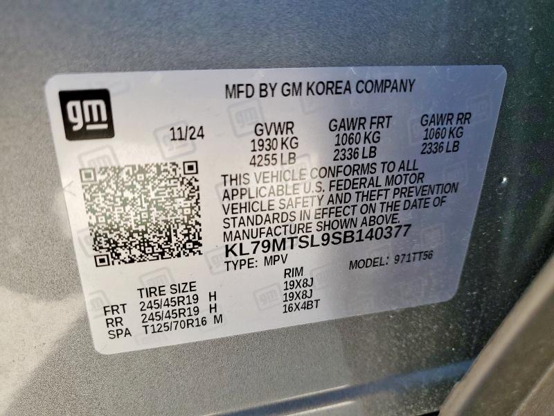 CHEVROLET TRAILBLZR 2025 VIN KL79MTSL9SB140377