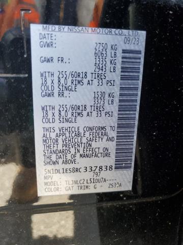 INFINITI QX60 PURE 2024 VIN 5N1DL1ES8RC337838