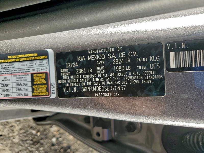 KIA K4 EX 2025 VIN 3KPFU4DE0SE070457