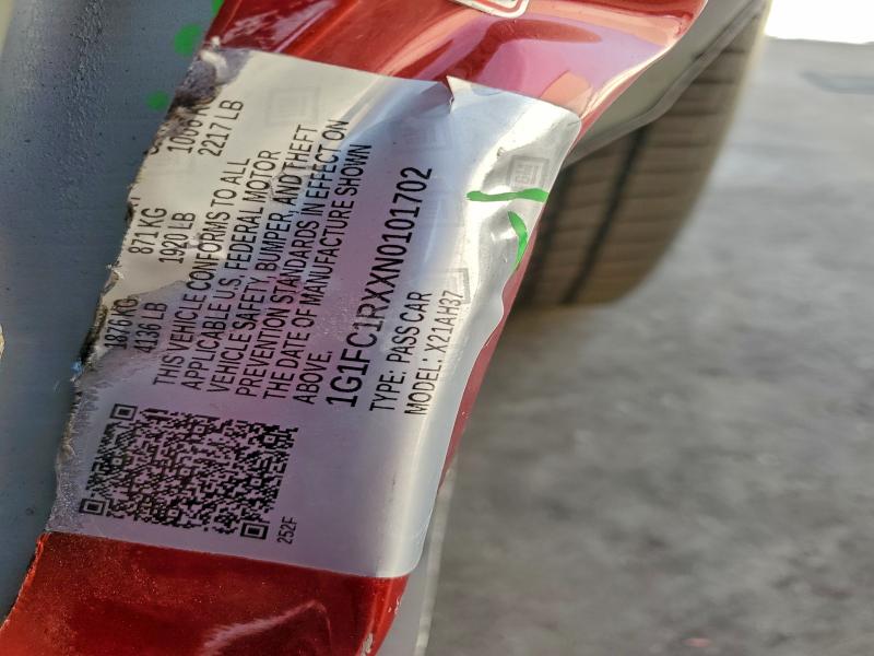 CHEVROLET CAMARO 2022 VIN 1G1FC1RXXN0101702