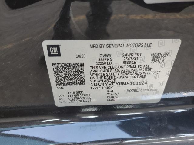 CHEVROLET ALL Models 2021 VIN 1GC4YVEY0MF101824