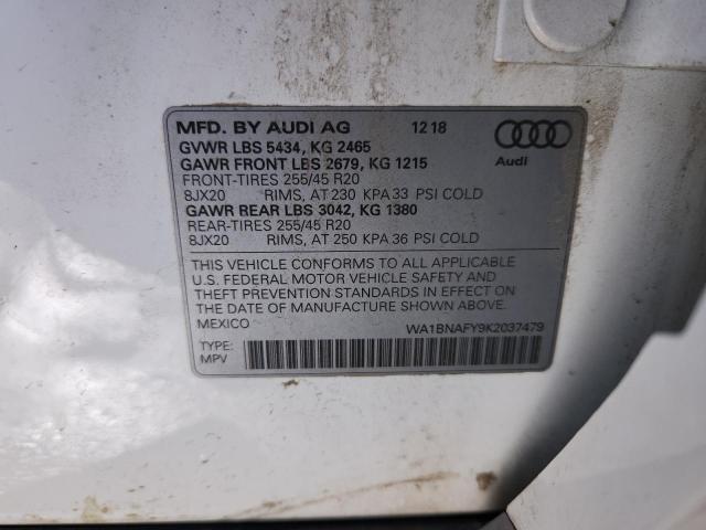 AUDI Q5 2019 VIN WA1BNAFY9K2037479