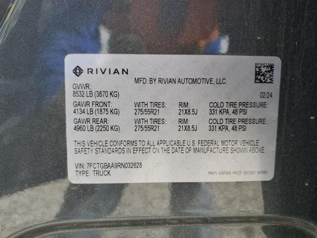 RIVIAN RIT 2024 VIN 7FCTGBAA9RN032628