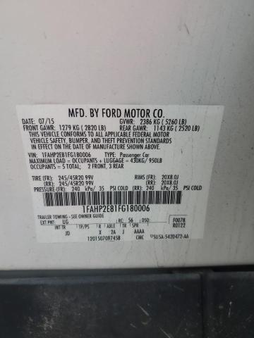 FORD TAURUS 2015 VIN 1FAHP2E81FG180006