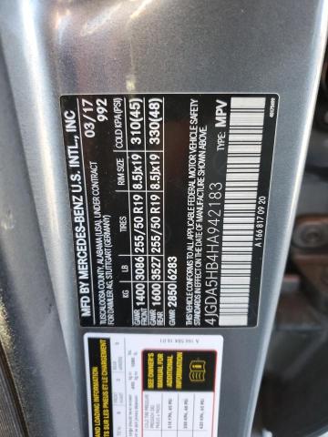 MERCEDES-BENZ GLE-CLASS 2017 VIN 4JGDA5HB4HA942183