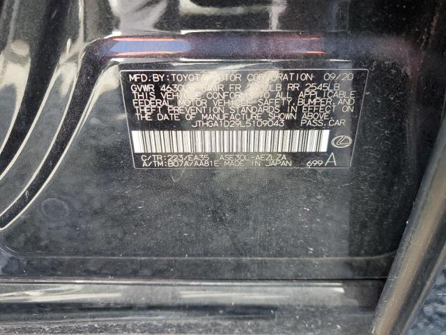 LEXUS IS 300 F S 2020 VIN JTHGA1D29L5109043