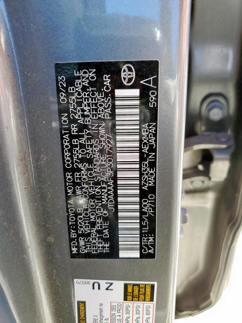 TOYOTA CROWN XLE 2023 VIN JTDAAAAF3P3017927