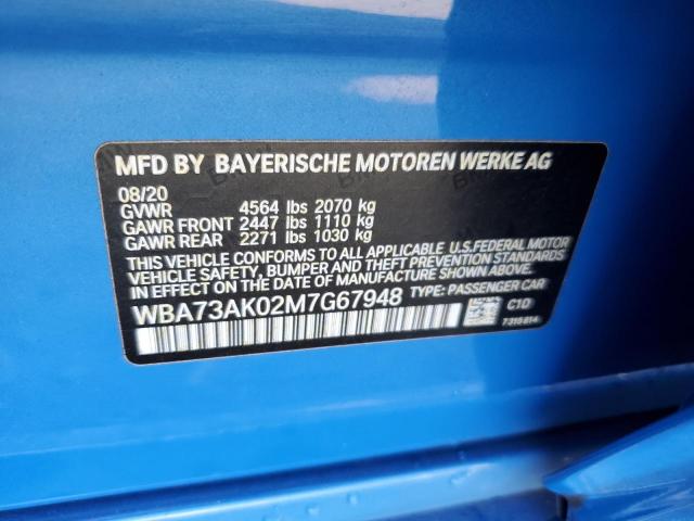 BMW 2 SERIES 2021 VIN WBA73AK02M7G67948