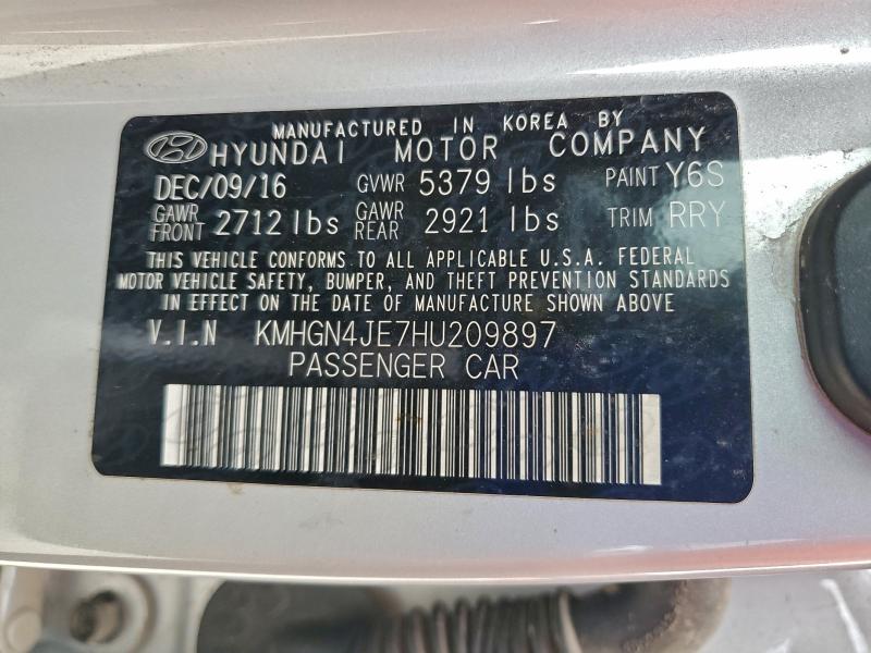 GENESIS G80 2017 VIN KMHGN4JE7HU209897