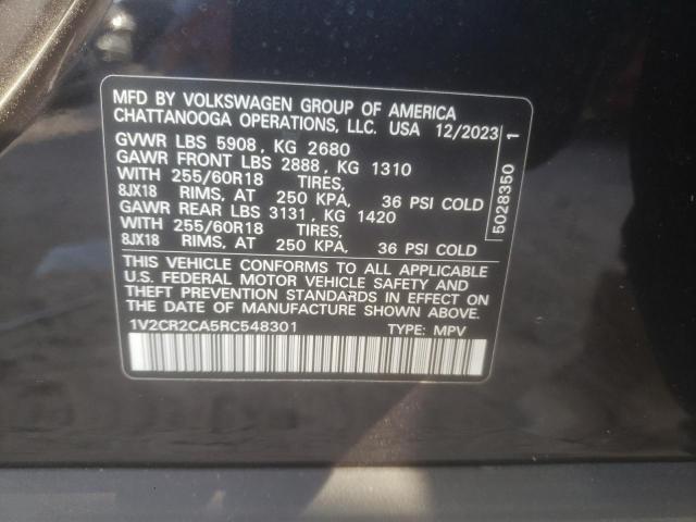 VOLKSWAGEN ATLAS PEAK 2024 VIN 1V2CR2CA5RC548301