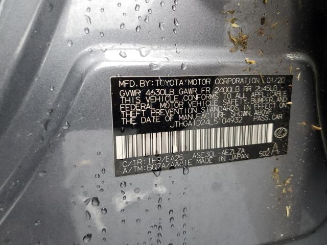 LEXUS IS 300 F S 2020 VIN JTHGA1D24L5104932