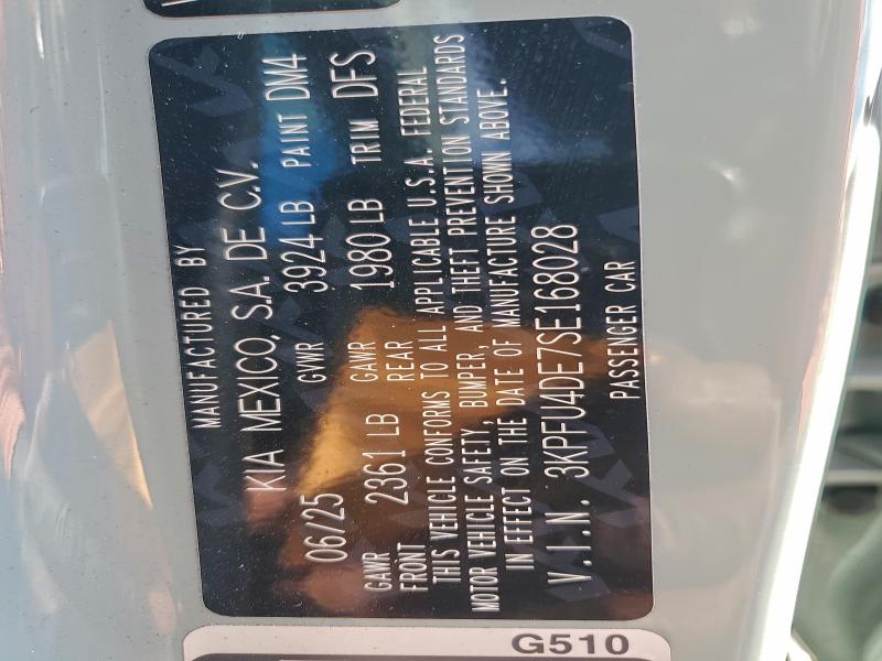 KIA K4 EX 2025 VIN 3KPFU4DE7SE168028