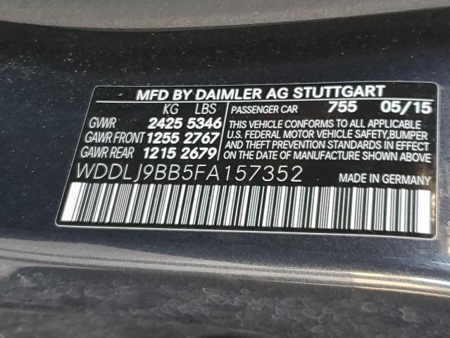 MERCEDES-BENZ CLS-CLASS 2015 VIN WDDLJ9BB5FA157352