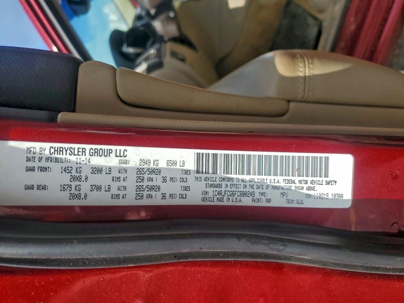 JEEP GRAND CHER 2015 VIN 1C4RJFCG6FC680249