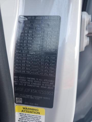 JAGUAR ETYPE 2019 VIN SADFJ2FX5K1Z55952