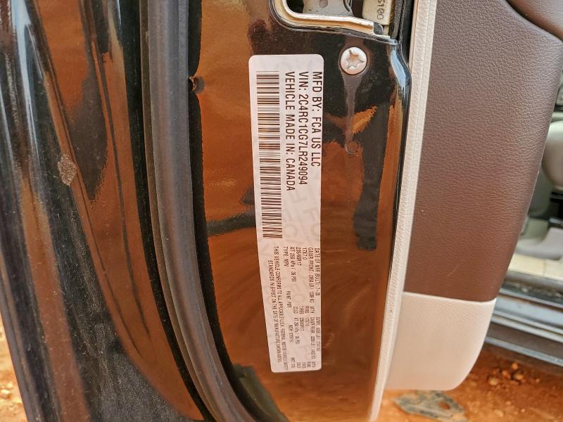 CHRYSLER MINIVAN 2020 VIN 2C4RC1CG7LR249094