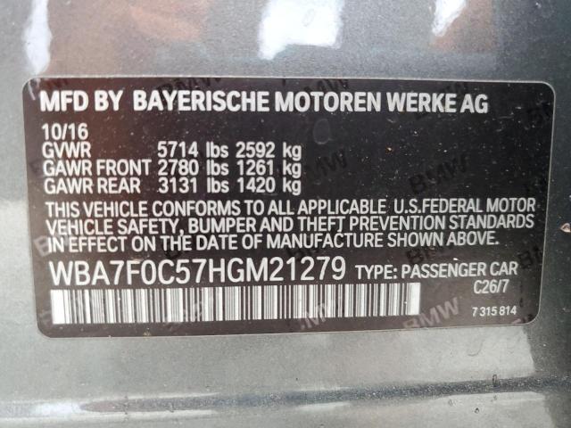 BMW 7 SERIES 2017 VIN WBA7F0C57HGM21279