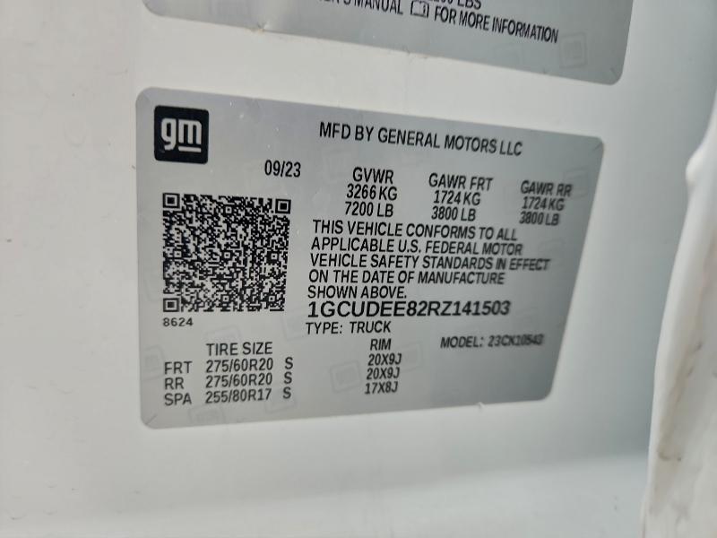 CHEVROLET ALL Models 2024 VIN 1GCUDEE82RZ141503