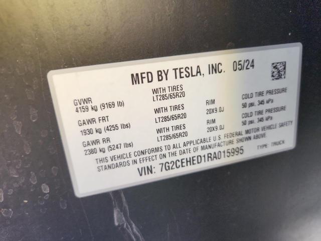 TESLA CYBERTRUCK 2024 VIN 7G2CEHED1RA015995