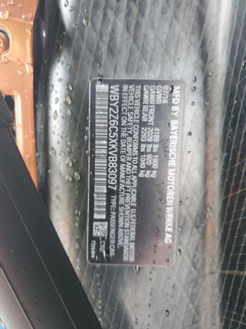 BMW I SERIES 2019 VIN WBY2Z6C5XKVB83097