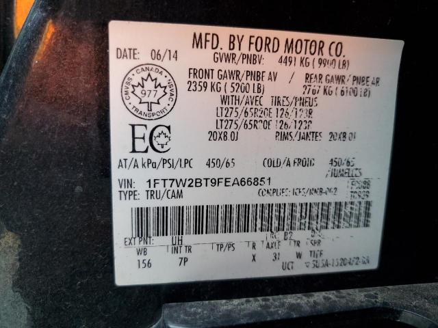 FORD F250 2015 VIN 1FT7W2BT9FEA66851