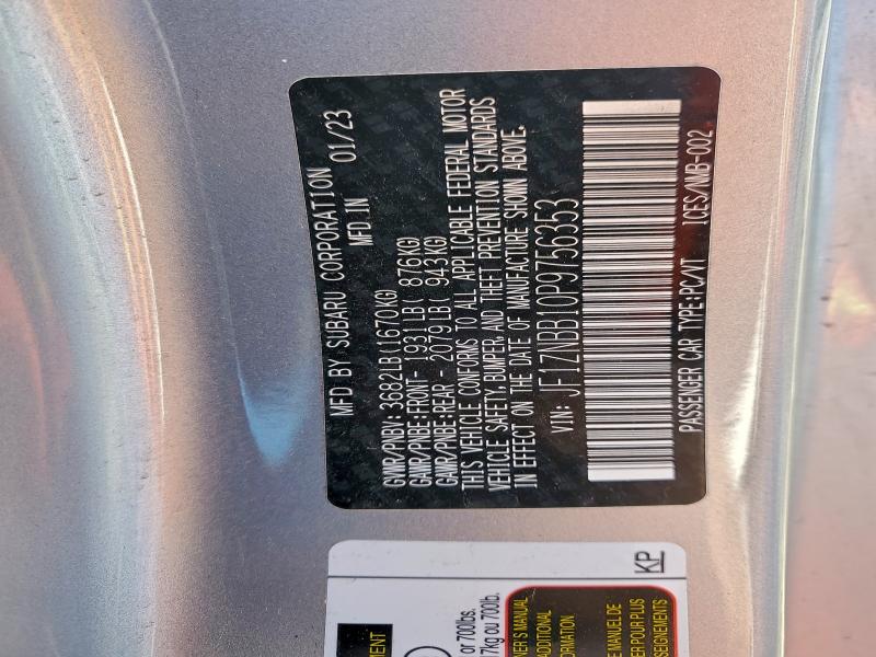 TOYOTA GR 86 2023 VIN JF1ZNBB10P9756353