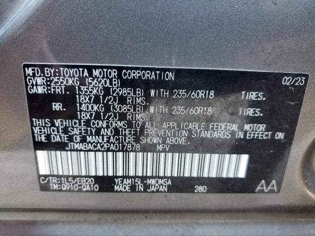 TOYOTA BZ4X XLE 2023 VIN JTMABACA2PA017878