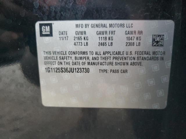 CHEVROLET IMPALA 2018 VIN 1G1125S36JU123730