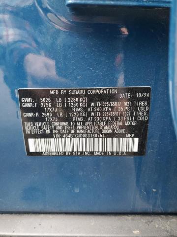 SUBARU OUTBACK WI 2025 VIN 4S4BTGUD0S3160754