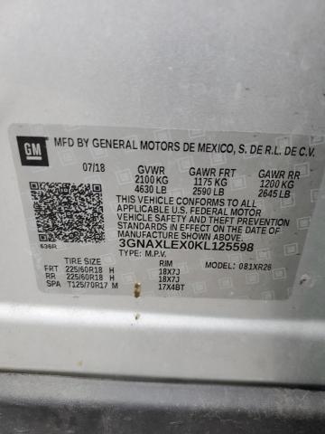 CHEVROLET EQUINOX 2019 VIN 3GNAXLEX0KL125598