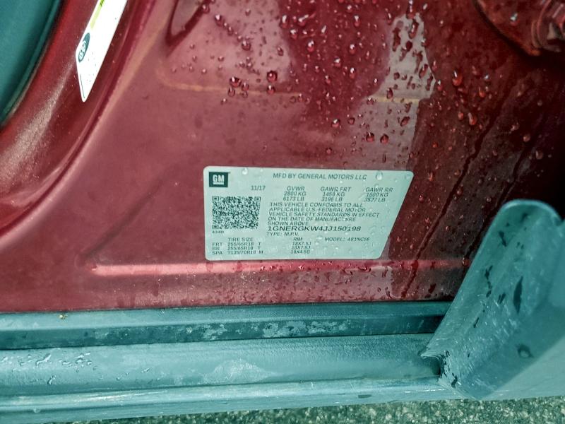 CHEVROLET TRAVERSE 2018 VIN 1GNERGKW4JJ150198