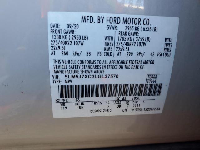 LINCOLN AVIATOR 2020 VIN 5LM5J7XC3LGL37570