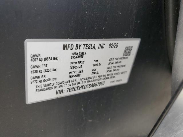 TESLA CYBERTRUCK 2025 VIN 7G2CEHED6SA067063
