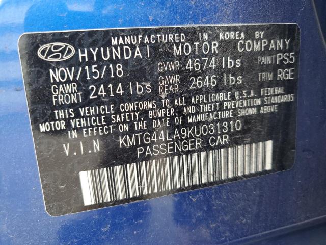 GENESIS G70 2019 VIN KMTG44LA9KU031310