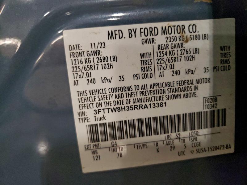 FORD MAVERICK 2024 VIN 3FTTW8H35RRA13381