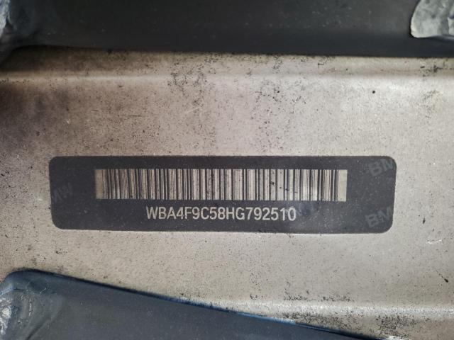 BMW 4 SERIES 2017 VIN WBA4F9C58HG792510