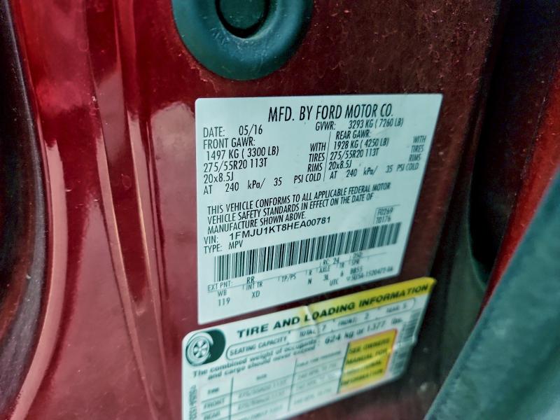 FORD EXPEDITION 2017 VIN 1FMJU1KT8HEA00781