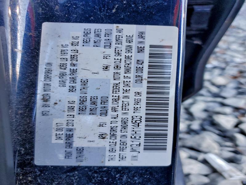 MAZDA 6 2017 VIN JM1GL1V51H1144503