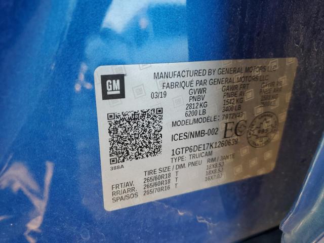 GMC CANYON 2019 VIN 1GTP6DE17K1260639