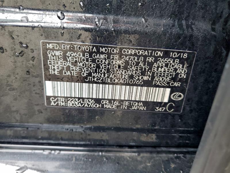 LEXUS GS350 2019 VIN JTHCZ1BL0KA010765