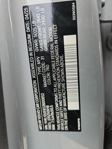 VOLVO XC40 PLUS 2025 VIN YV4L12UE6S2600652