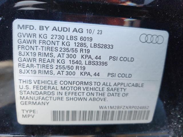 AUDI Q4 E-TRON 2024 VIN WA1M2BFZXRP024852