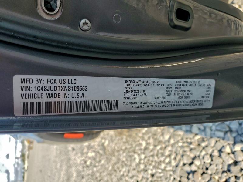 JEEP WAGONEER 2022 VIN 1C4SJUDTXNS109563