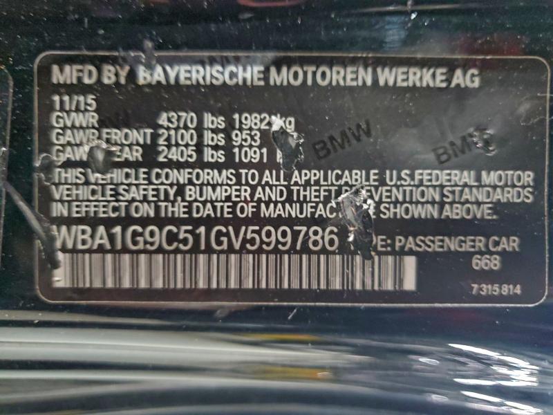 BMW 2 SERIES 2016 VIN WBA1G9C51GV599786